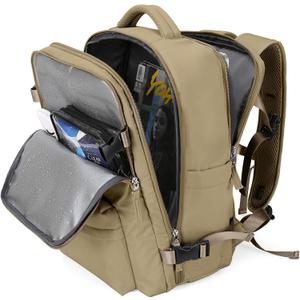 WONHOX Large Travel Backpack Carry on Flight Approved Laptop Work Business Backpack for Women Men Mochila de Viaje (A95-khaki)