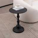 Vintage Metal Side Table, Matte Black Round Side Table Nightstand Small Drink Table Suitable for Bedside or Sofa Decorative Side Table, Decorating Small Space Living Room, Bedroom
