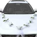 GWHOLE Artificial Flowers Bouquet Ribbon Set, Wedding Car Flowers for Wedding Party Decoration