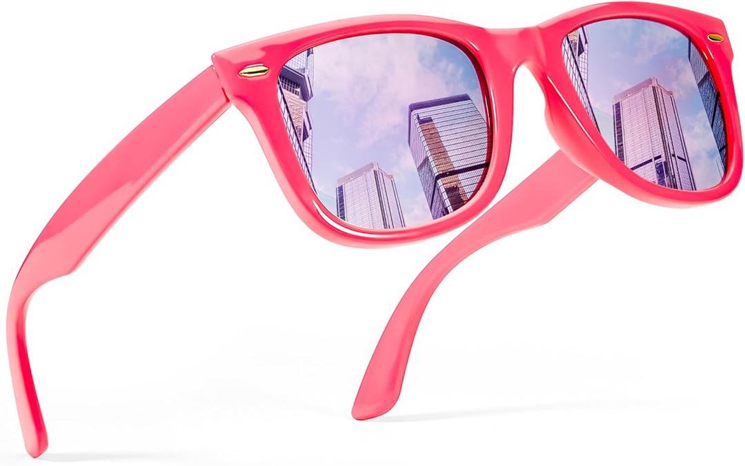 FancyPink Retro Mirrored Polarized Sunglasses for Women w UV400 Protection