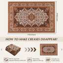 Area Rug for Living Room, 5x7Ft Machine Washable Orange Rugs for Bedroom, Non-Slip Vintage Carpet for Office Dining Room Nursery Farmhouse