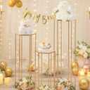 Cylinder Pedestal Stands for Party: 3 PCS Cake Table Stand in 23.6/31.5/39.4 INCH Height Cilindros Para Fiestas for Birthday Wedding Celebration