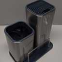 RedCall Kitchen Knife Holder,Stainless Steel Universal Knife Block Without Knives for Countertop,Modern Knife Utensil Holder for Counter,Edge-Protect Knife Storage Organizer (Stainless Steel (Silver))