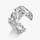WOWORAMA Hammered Chunky Cuff Bracelets for Women Vintage Boho Wide Bangle Bracelets Irregular Statement Bracelet Thick Arm Cuff Gold Silver Bracelet