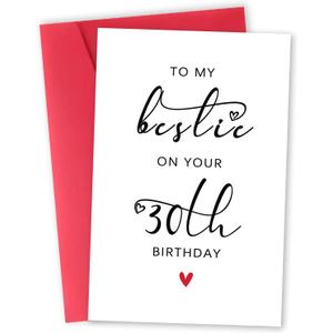 3 x Bestie 30th Birthday Card, 30th Birthday Card for Her Women Best Friend, 30th Birthday Gifts for Sister Female Friend, To My Bestie On Your 30th Birthday
