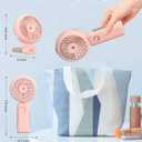 2 x Portable Handheld Misting Fan, 4000mAh USB Rechargeable Personal Mister Foldable Fan Battery Operated Spray Water Mist Fan Makeup Small Face Steamer for Travel Outdoors Office pink