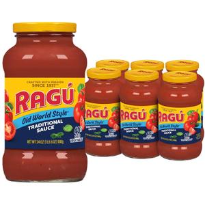 Ragu Old World Style Traditional Sauce, Perfect for Italian Style Meals at Home, 24 OZ (Pack of 6) (EXP 10/09/27)