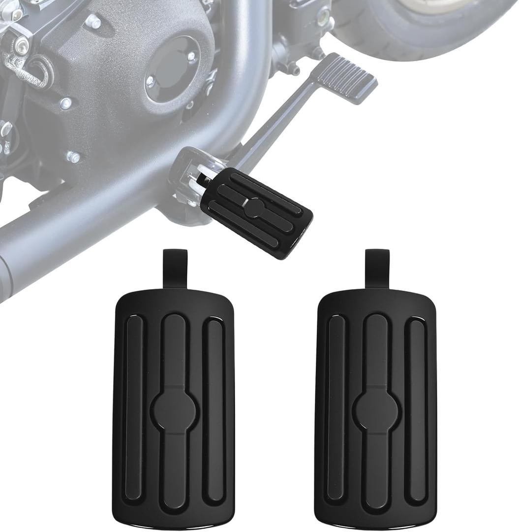 Motorcycle Foot Pegs, Passenger Foot Peg Male-Mount Aluminum Footrest Pedal Fit for Harley Street Glide Road King Road Electra Glide Sportster 883 1200 Dyna Softail Black)