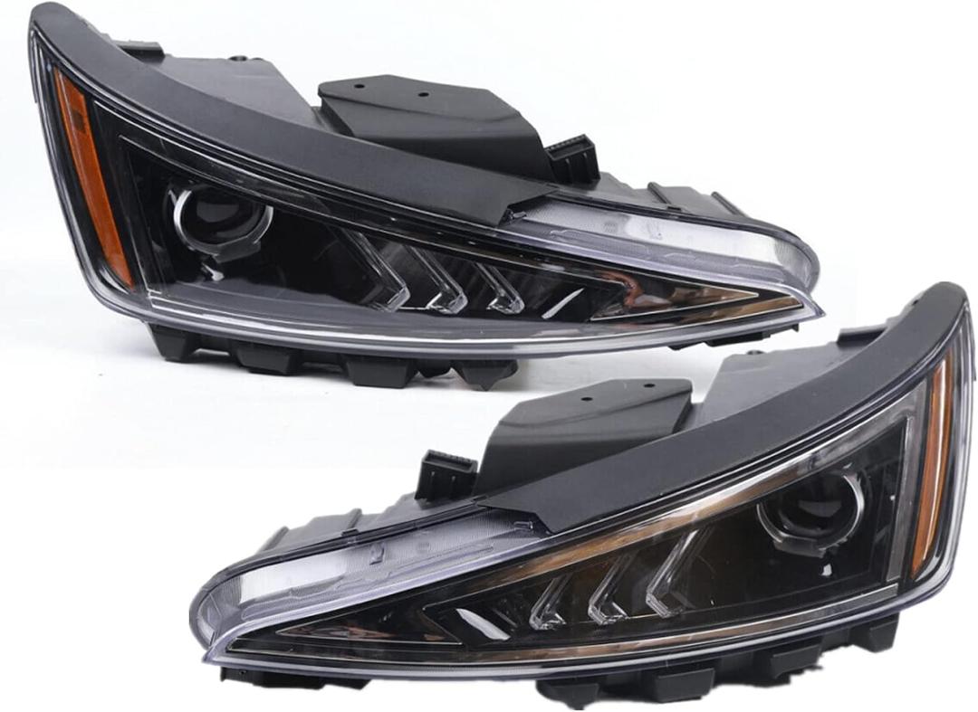 Headlights Pair Set For 2019 2020Hyundai Elantra Left Driver Right Passenger Side Headlights Halogen Projector Headlamp Assembly Head Lights Lamps Replacement