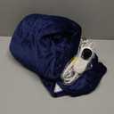 Homemate Heated Blanket Electric Throw - 50"x60" Heating Blanket Throw 1/2/4/6/8 Hours Auto-Off 10 Heat Level Over-Heat Protection Flannel Sherpa ETL Certification (02 - Navy Blue)