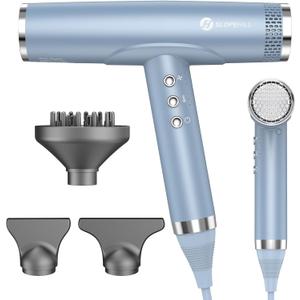 Slopehill Hair Dryer, 2000W Professional Ionic Hair Dryer with Diffuser, High Speed Blow Dryer for Women, Ceramic Hair Dryers for Salon Use (BLUE) (Blue,silver,white)