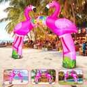 KOOY 12FT Summer Inflatables Flamingo Arch, Built in LED Lights Flamingos Party Decorations, Blow Up Flamingo Yard Decor for Summer Luau Hawaiian Tiki Tropical Party, Outdoor, Garden, Yard Lawn