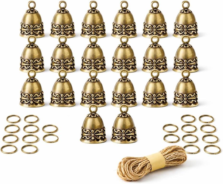 20pcs Brass Bells Handmade Small Bells for Crafts, Wind Chimes for Home, Door Bells or Decoration Bells for Wedding Decorations, Christmas Decorations