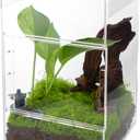 Jumping Spider Enclosure - Acrylic Terrarium Habitat for Spiders, Tarantulas, Snail, Mantis, Lizard, and Small Reptiles, Dual Sliding Doors (5.7x5.7x9 inch)