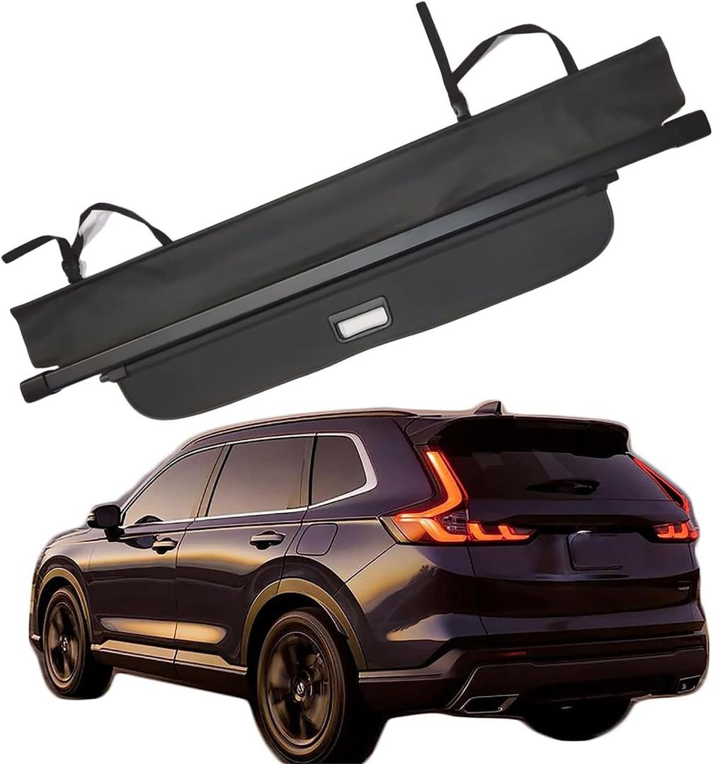 kaungka Protective Cargo Cover Compatible for 2023 2024 Honda CRV (Include Hybrid) Durable Black Rear Trunk Shield Retractable(Updated Version:There is No Gap Between The Back Seats and The Cover)