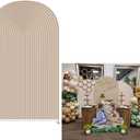 Beige Ripples Arched Frame Fabric Cover for Birthday Partied Double-Sided Stretchy Chiara Backdrops Arched Wall Stands Covers Arch Backdrop Cover 2.5x6ft