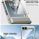 Vizvera for Samsung Galaxy Z Flip 6 Case with Hinge Protection, Built-in Screen Protector Shockproof All-Inclusive Phone Cover for Z Flip 6/Z Flip 7 FE-Natural Titanium