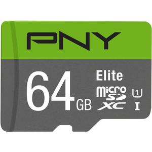 PNY 64GB Elite Class 10 U1 microSDXC Flash Memory Card - 100MB/s, Class 10, U1, Full HD, UHS-I, Micro SD (Pack of 1)
