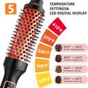 NONK Thermal Brush 1.5", Thermal Round Curling Brush, Long Lasting Universal Voltage Heated Curling Iron for All Hair, Tourmaline Ceramic,Curling Iron with 5 Temperature Control, Rose Gold