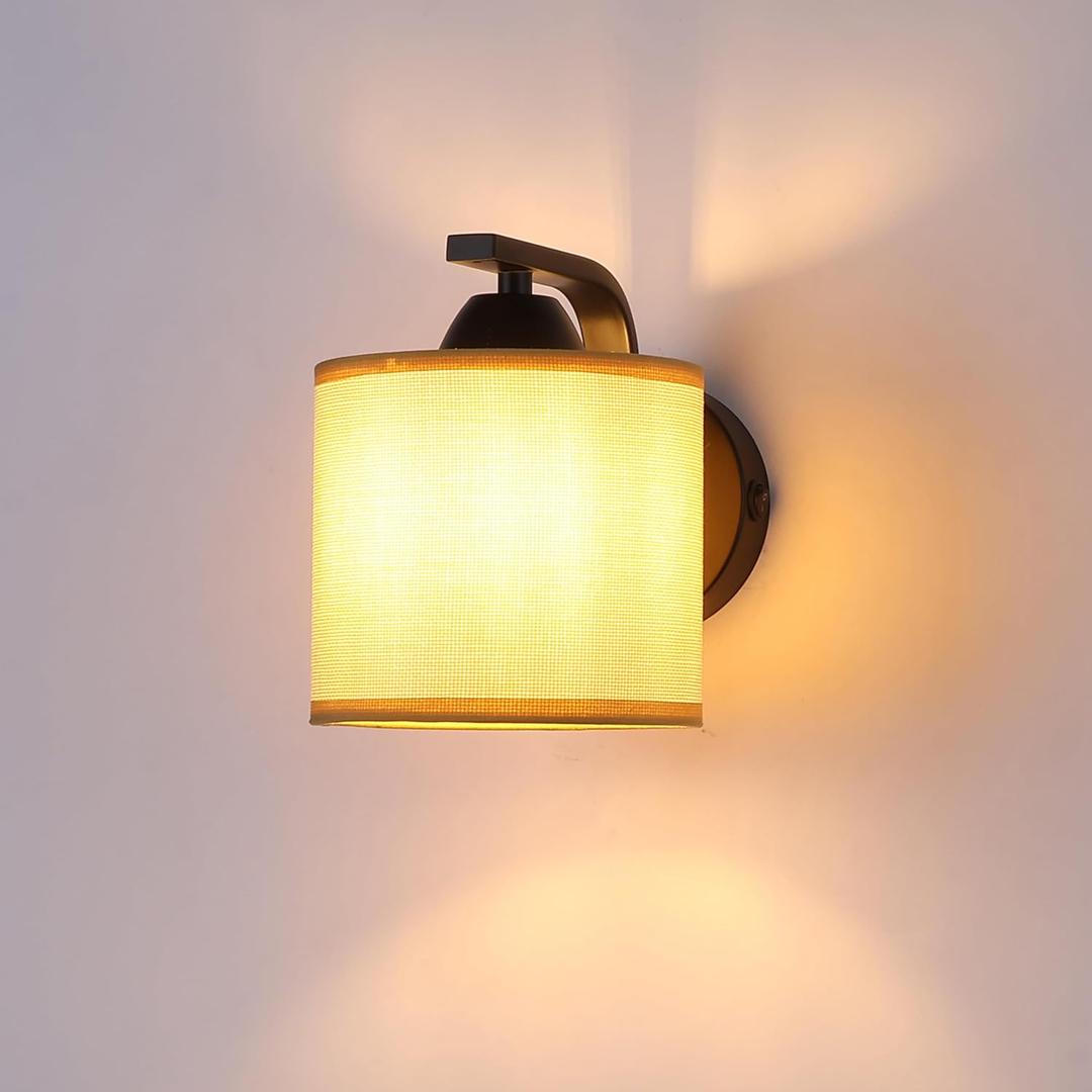 12V RV Fabric Wall Sconce Light Fixture with On/Off Switch (Bulb Included), 12Volts Decorative Interior Light, LED Reading Light for RV, Motorhome, Camper, Boat