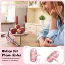 RFUNGUANGO AirPods 4 Case for Women Girly Cat Case with Lock, Phone Stand,Keychain & Cleaner Kit, Compatible with Apple Airpods 4th Generation Case Cover, Pink Berry Flower