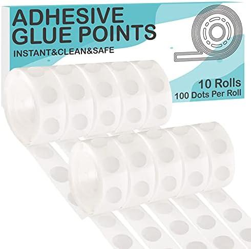 ALLFUN 1000 Pieces Clear Glue Points Dots Double Sided Adhesive Removable for Balloons Craft Sticky