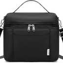 NOL Natural Organic Lifestyle Reusable Lunch Bags for Adults Lightweight Waterproof Lunch Box with Removable Adjustable Strap Insulated Leakproof Cooler Lunch Bag for Work Black Medium Size (Medium (8 Liters))