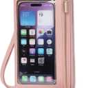 GOIACII Phone Purse Crossbody Bags for Women Small Travel Wallet Touch Screen RFID Blocking (A02 Pink)