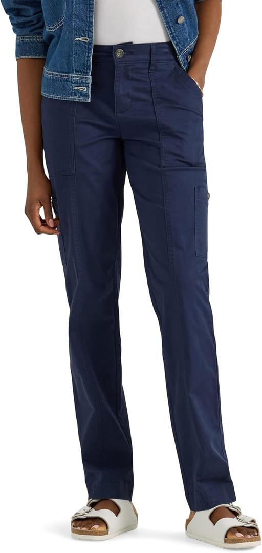 Lee Women's Ultra Lux Comfort with Flex-to-go Utility Pant (16, Mood Indigo)