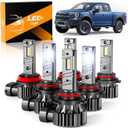 Unionlux Fit for 2015-2023 Ford F150 High Low Beam Fog Lights Bulbs Combo, Upgraded +1000% 72000LM Super Brighter 6500K White F150 Accessories, Plug&Play 1:1 Halogen Mini Size, Pack of 6
