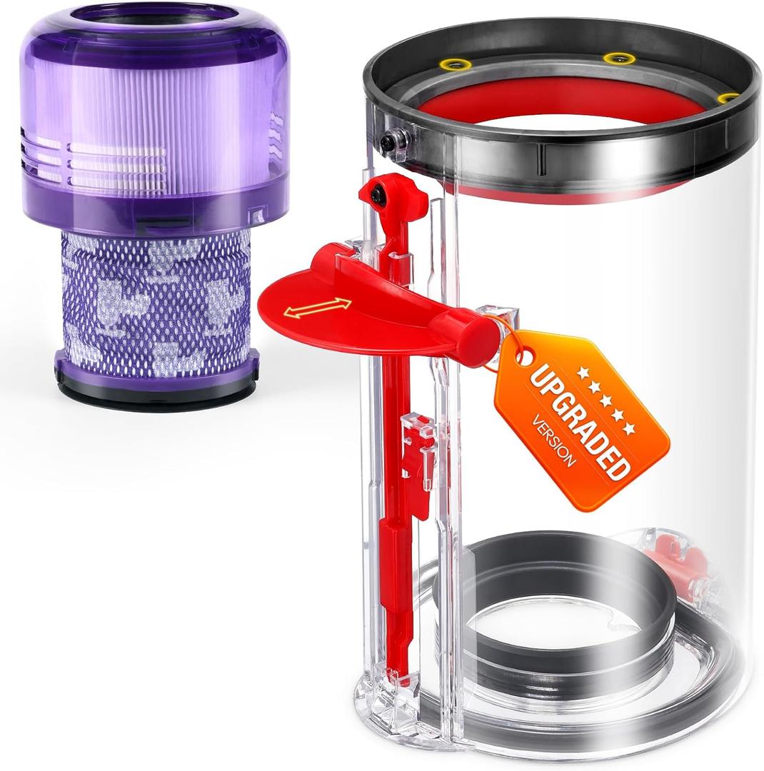 Upgraded Dust Bin Replacement Compatible with Dyson V11 V15 SV14 SV15 SV22 Vacuum Cleaner, Clear Bin Compatible with Dyson Canister Part No.970050-01/965443-01