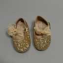 Kiderence Little Toddler Girls Dress Shoes Ballerina Ballet Flats Kids Gold Mary Janes Size 6