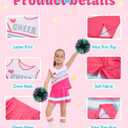 Cheerleader Costume for Girls, Cheer Uniform Dress Up Outfit with Accessories (XL)