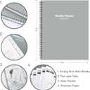 2 x 2026-2027 Monthly Planner/Calendar - 2 Year Planner 2026-2027, Monthly Tabs, 9  11, Jan 2026 - Dec 2027, Hard Cover, Inner Pocket - Grey