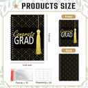 2 x Graduation Gift Card Book 7 x 5 Inch 20 Pages Gift Card Booklet Congrats Grad Organizer Greeting Card College Survival Album Keeper for Graduation Senior Gifts(Black)