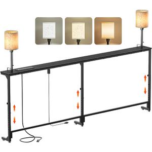78.8" Sofa Tables Narrow Long with Lights & Charging Station - 4 AC outlets