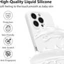 for iPhone 16 Pro Case Silicone,with [Full Camera Protection][Soft Anti-Scratch Microfiber Lining],Liquid Silicone Ultra Slim Shockproof Phone Case for Men Women Girls-White