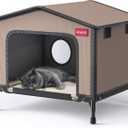 SOVPAI Outdoor cat House, Waterproof cat House for Stray Pets, Suitable for Outdoor/Indoor Cats, Easy to Assemble and Clean, Suitable for Multiple Pets and Large Cats (Brown, M 19 * 13 * 14.8)