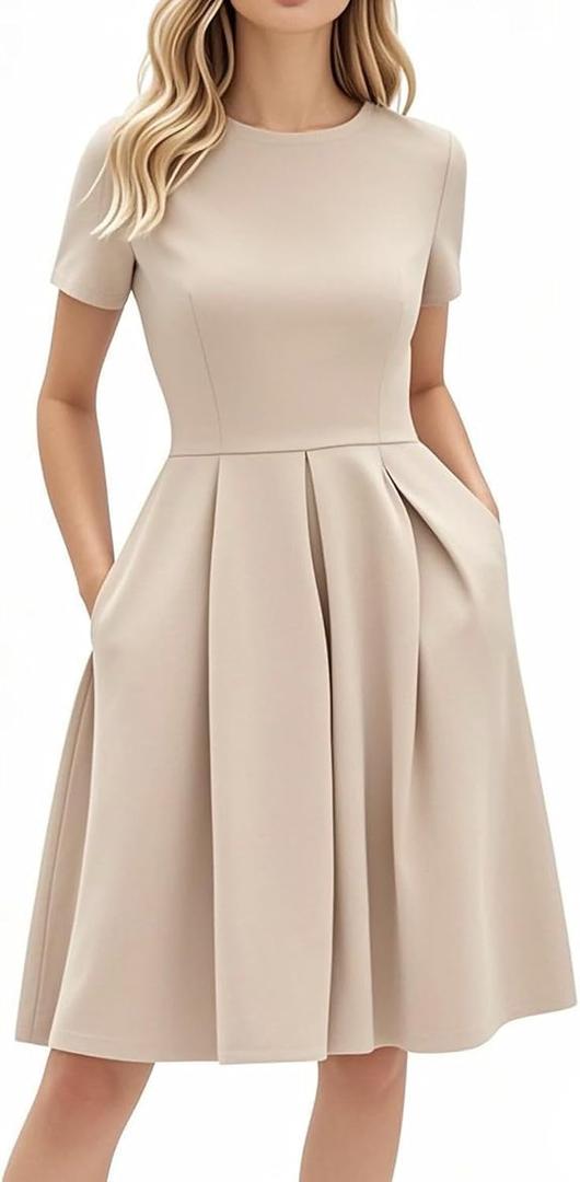 oxiuly Summer Dresses for Women 2024 Party Church Bridesmaid Graduation Dress with Pockets S253, Medium