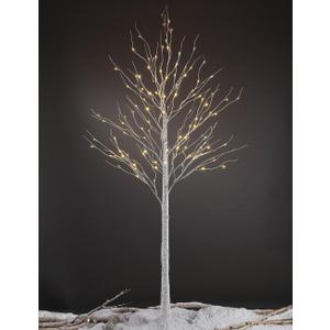 LIGHTSHARE 8 Feet 132L LED Birch Tree Lights, Warm White, for Holiday Party and Christmas Decoration, Indoor and Outdoor Use