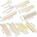 Sushi Making Kit, Sushi Maker 10 Pcs Plastic Sushi Tool Set Sushi Rice Roll Mold Shapes, DIY Sushi Roller Tool for Home (Beige)
