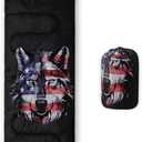 Axolotl Blue Gamepad Sleeping Bag,Waterproof Lightweight Gaming Sleeping Bag Game Console Camping Bag for Boys Teens,Warm and Cool Weather Green Portable Sleeping Bag for Camping Outdoor Indoor (Wolf)