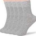 FGZ Women Thin Cotton Socks Soft Cozy Socks Cute Ankle Crew Socks 5 Pairs (9-11, 22-light Grey (5 Pairs)