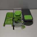 Mueller Pro-Series 10-in-1, 8 Blade Vegetable Chopper, Onion Mincer, Cutter, Dicer, Egg Slicer with Container, French Fry Cutter Potato Slicer, Home Essentials, Salad Chopper,Gray/Green