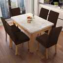 Genina Waterproof Chair Covers for Dining Room Dining Chair Covers Kitchen Parsons Chair Covers (Chocolate, 6 PCS)
