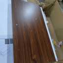 YITAHOME Farmhouse Coffee Table with Storage, Coffee Tables for Living Room Rustic Wood Cocktail Table, Square Coffee Table for Living Meeting Room with Half Open Storage Compartment, Walnut