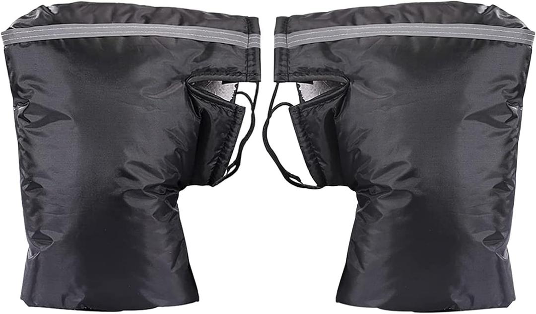 Motorcycle Handlebar Gloves Muff for Cold Weather Waterproof Riding Mittens Windproof E-Bike Handguards Hand Protectors Covers Winter Warm Cotton Handle Cover Gloves (1 Pair)