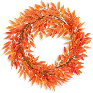 RECUTMS Artificial Fake Hanging Plant Silk Willow Leaves Fall Garland Hanging Plant Vine 2Pcs 10.49Ft Faux Greenery Ivy for Indoor Outdoor Wedding Jungle Beach Birthday Party Garden Table DecorRed