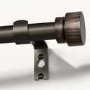 Lootkell Modern Antique Brown Bronze Curtain Rods for Windows 72 to 144 Inches Adjustable Heavy Duty 1" Diameter Window Rod with Decorative Finials for Outdoor Farmhouse Bedroom Kitchen Living Room