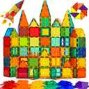 Magnetic Tiles, Magnet Tiles, 100 Pcs Magnetic Building Blocks No Cars, Square Building Castle, Preschool Toys, STEM Stacking Construction Montessori Toys for Kids